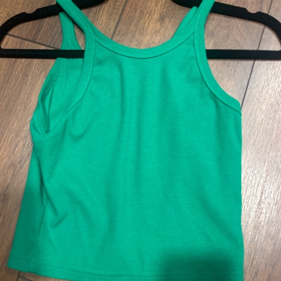 Green Ribbed Tank Top - Picture 3 of 3